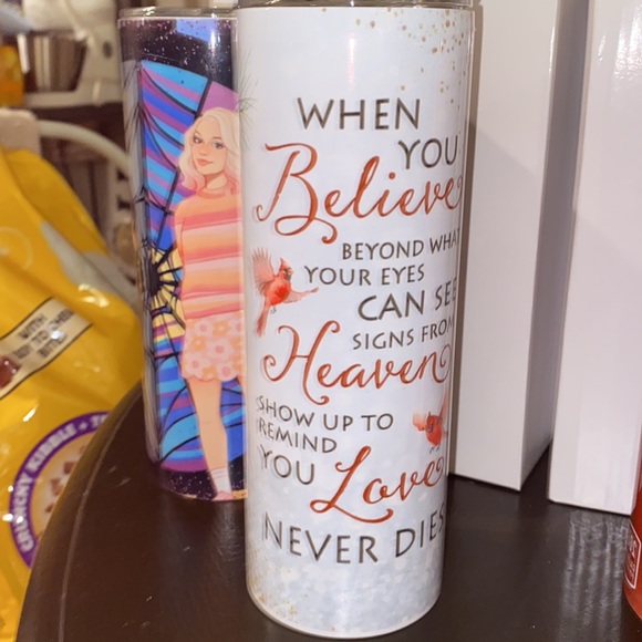 NIB WHEN YOU BELIEVE BEYOND WHAT You’re EYES see memorial tumbler 20 oz … - Picture 5 of 6
